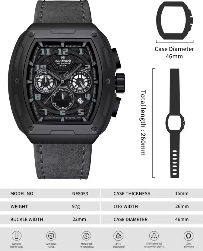 Naviforce NF8053 (orignal) Men’s Chronograph Watch – Strength Meets Style