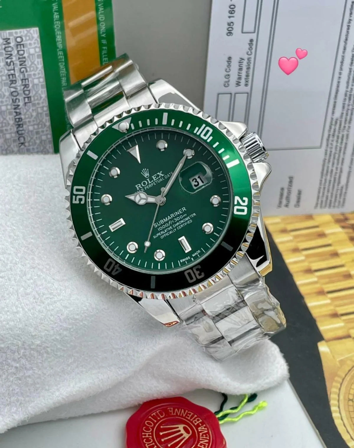 Rolex Submariner Green & Sliver Model Premium Automatic
