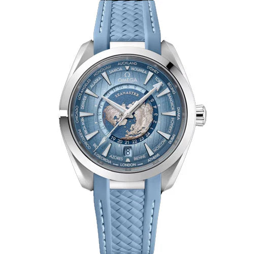 OMEGA Seamaster Aqua Terra 150M Co-Axial Master Chronometer GMT Worldtimer 43MM with Summer Blue S