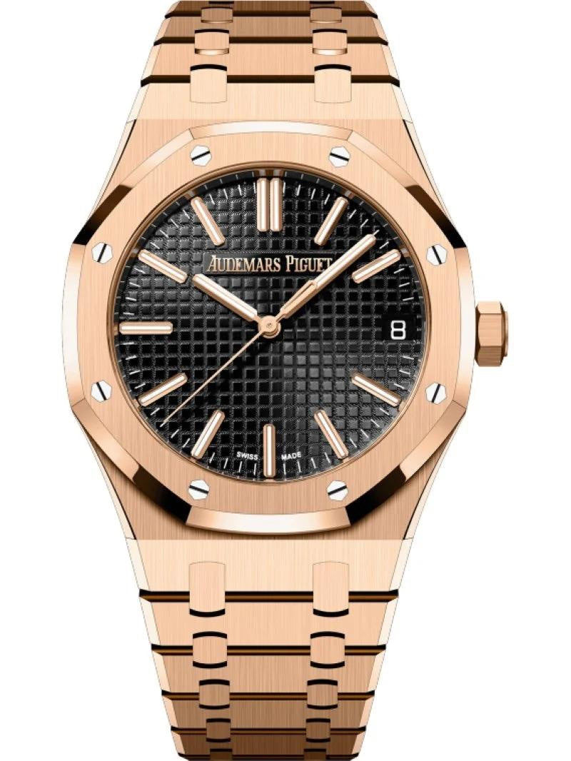Audemars Piguet Royal Oak Double Balance Wheel Open worked Skeleton Dial Full Black Automatic Mens Watch