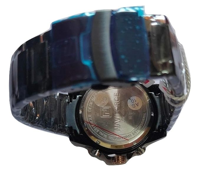 NAVIFORCE NF-9163 Analogue - Digital Black Dial Men's Watch (Black Dial Black Colored Strap)