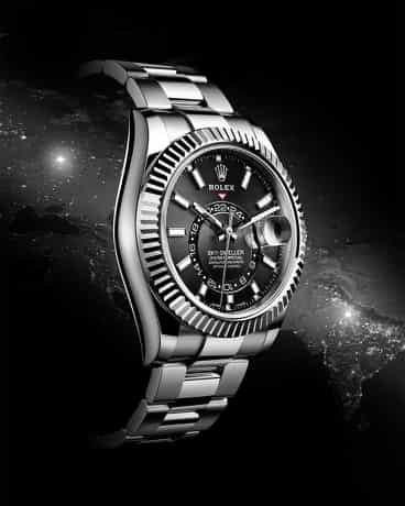 Rolex SkyDweller Stainless Steel Black Dial & Oyster Chain Strap Japanese Automatic Master Quality Men’s Watch