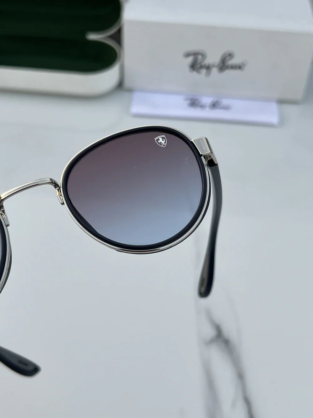 Ray Ban #2 METAL SILVER BLUE UV-400 SUNGLASSES