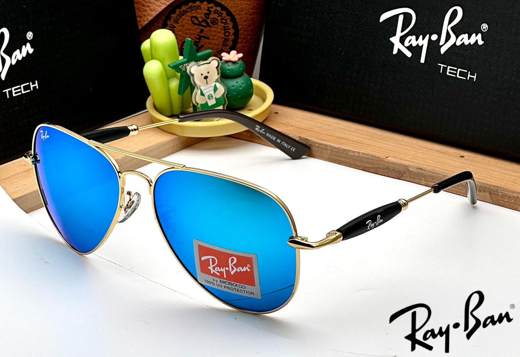 Ray Ban 3517 GOLD AQUA UV-400 SUNGLASSES
