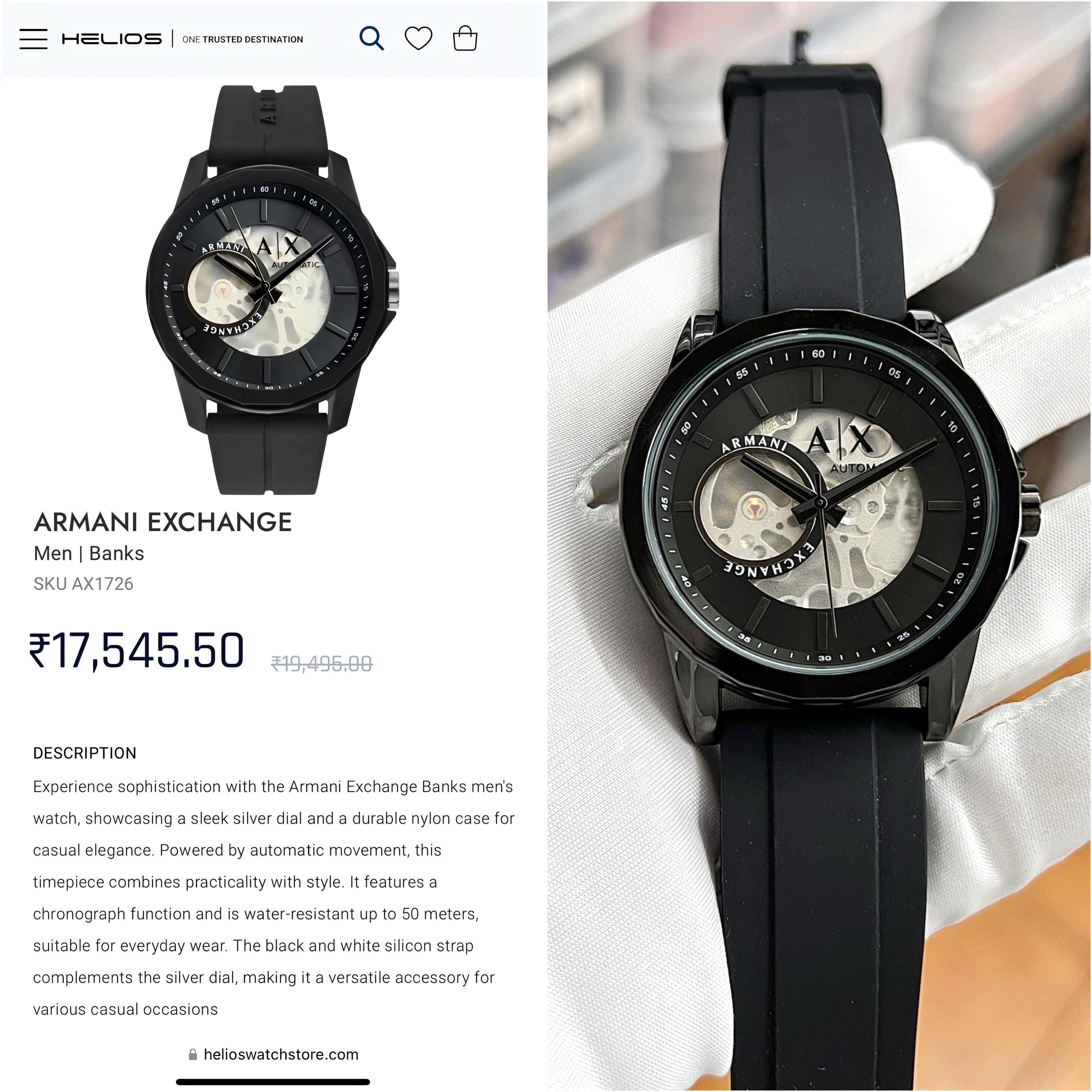 ARMANI EXCHANGE For Men 7AA Premium Collection Model - Modern Automatic