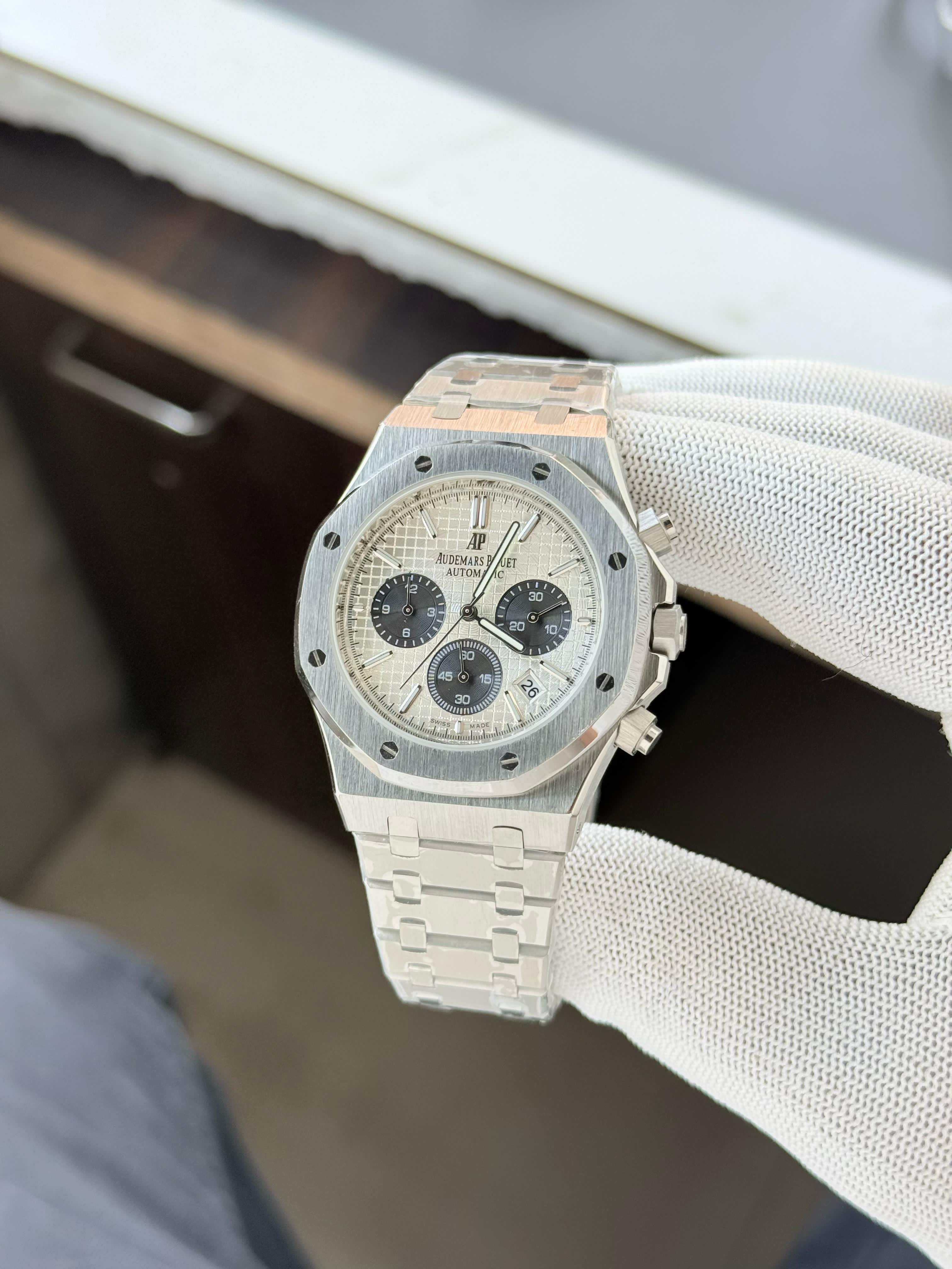 Audemars Piguet Royal Oak Double Balance Wheel Open worked Dial Full Black Automatic Mens Watch