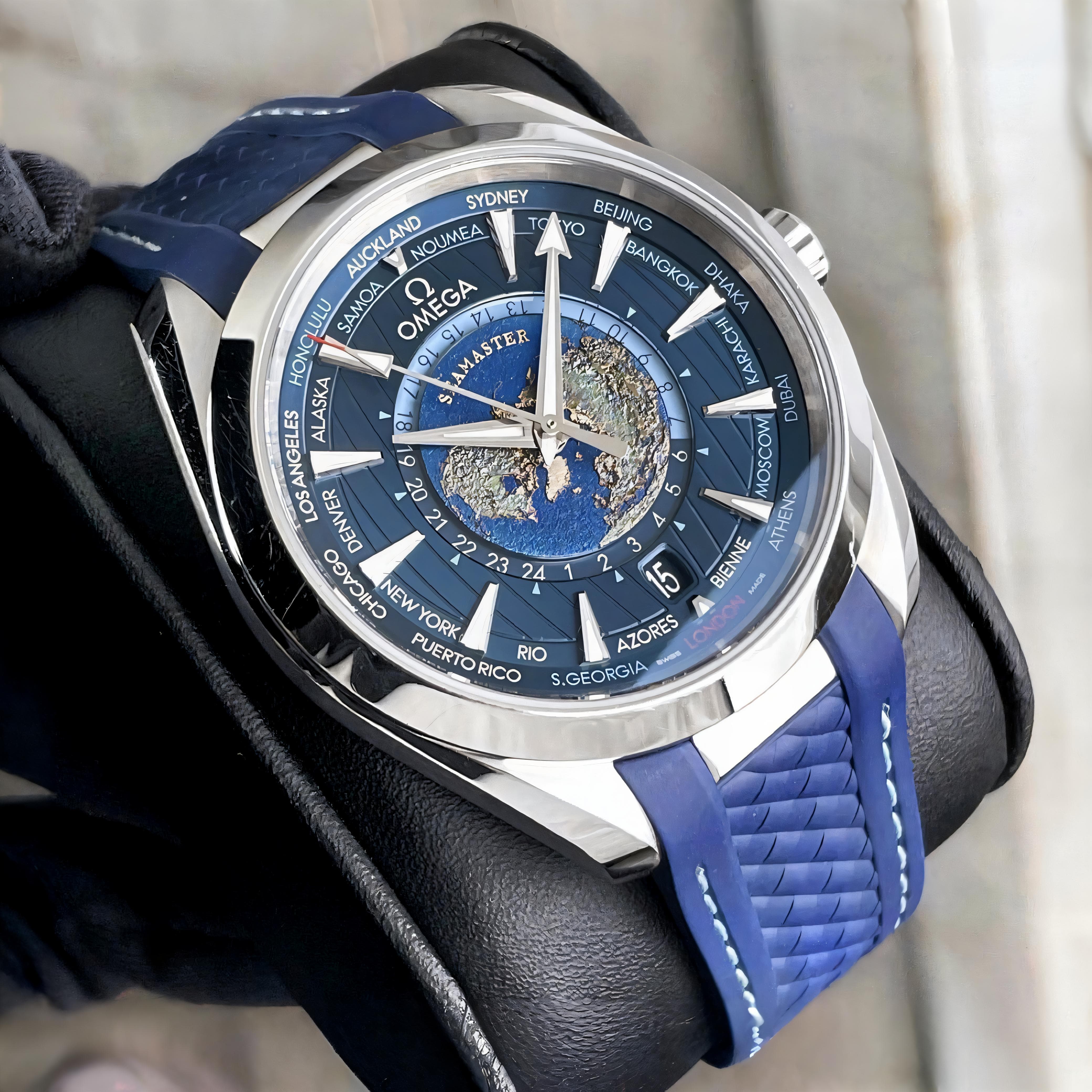 Omega Seamaster Aqua Terra Blue Japanese Automatic Mens Watch