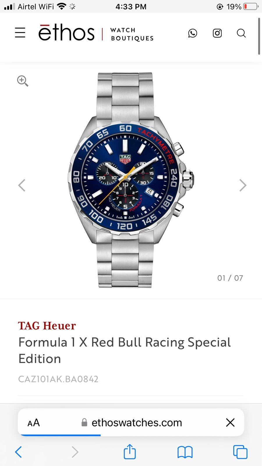Tag Heuer Formula 1 X Aston Marin Limited Edition Authentic Men’s Watch