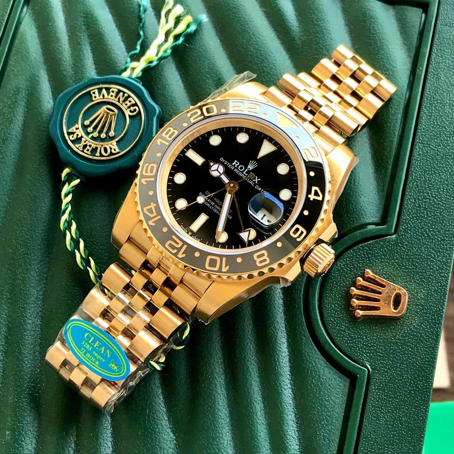 Rolex GMT Master || Full Gold Swiss ETA Movement 3255 Clean