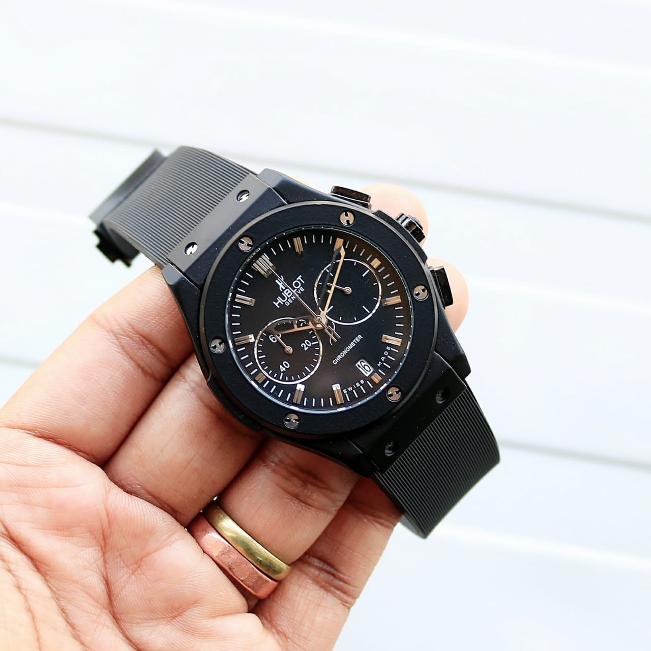 Hublot Classic Fusion Chronograph Full Black Rubber Strap Watch