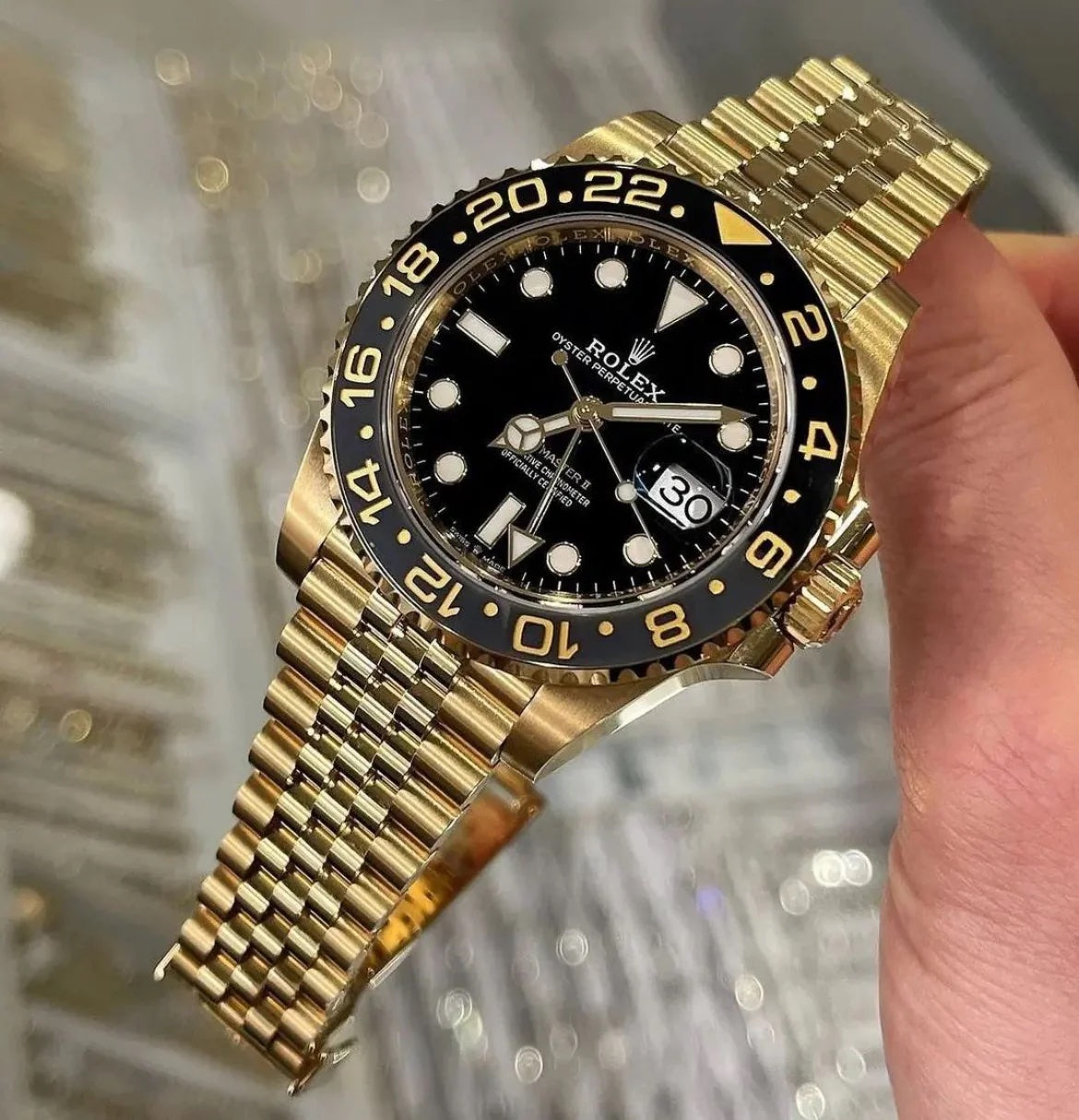 Rolex GMT Master || Full Gold  & Black Dial Japan made