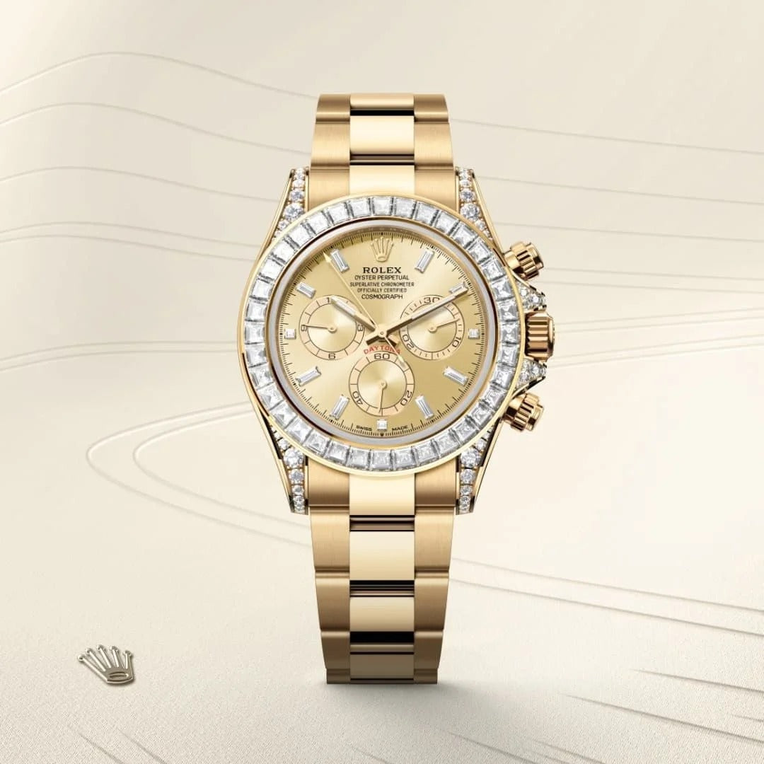 Rol_ex Cosmograph Daytona Oyster, 40 mm, yellow gold and diamonds