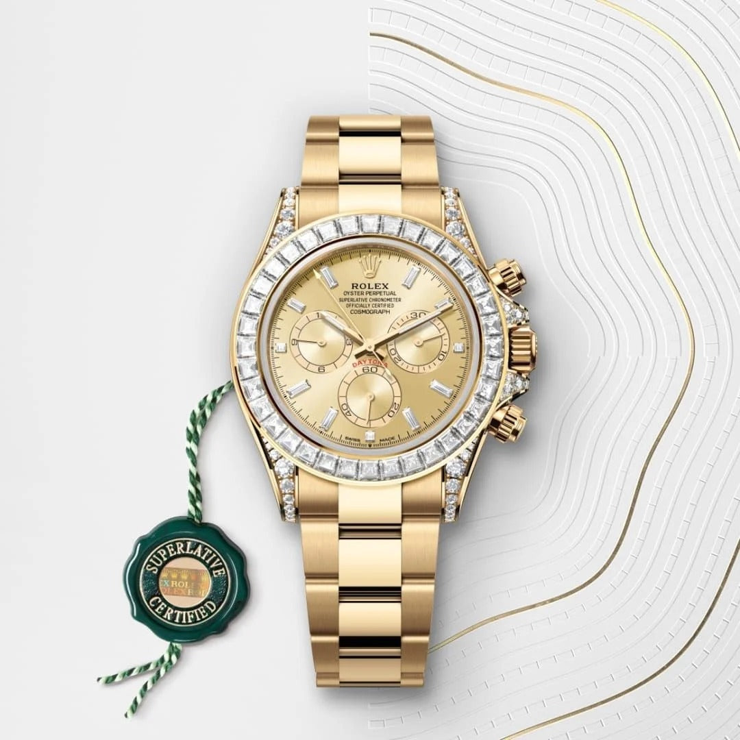 Rol_ex Cosmograph Daytona Oyster, 40 mm, yellow gold and diamonds