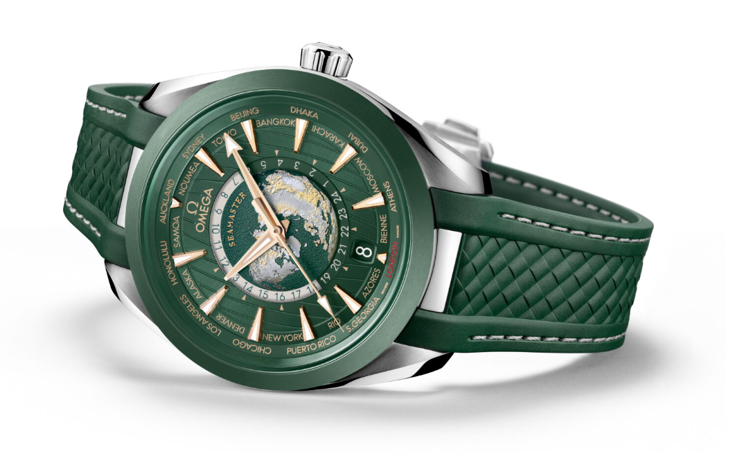 Omega Seamaster Aqua Terra Worldtimer Green Dial 43mm – 100% Authentic Swiss Automatic Watch