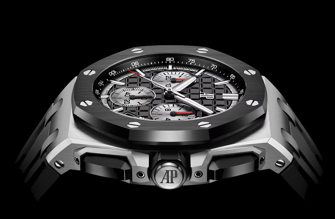 Audemars Piguet Royal Oak Double Balance Wheel Open worked Dial Full Black Automatic Mens Watch (Copy)