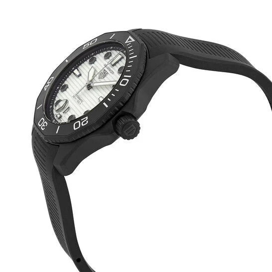 Tag Heuer Aquaracer Professional 300 Automatic White Dial Black Rubber Strap Watch for Men